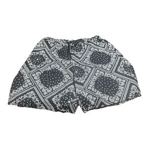 Men’s Black Bandanna Print Shorts – Size XXL